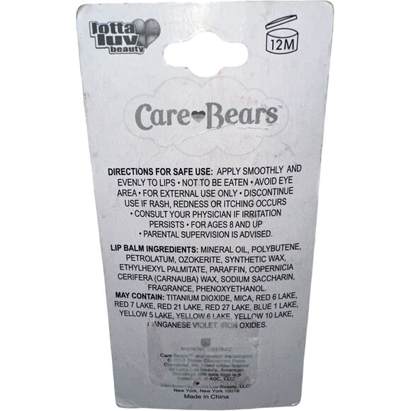 Care Bears Flavored Lip Balm Funshine Bear Lemon Lotta Love Beauty - Picture 5 of 5